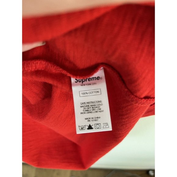 SUPREME POCKET T SHIRT/SHORT SLEEVE/BOX LOGO MENS SIZE L/HEATHER RED/RN 101837 - Picture 4 of 8